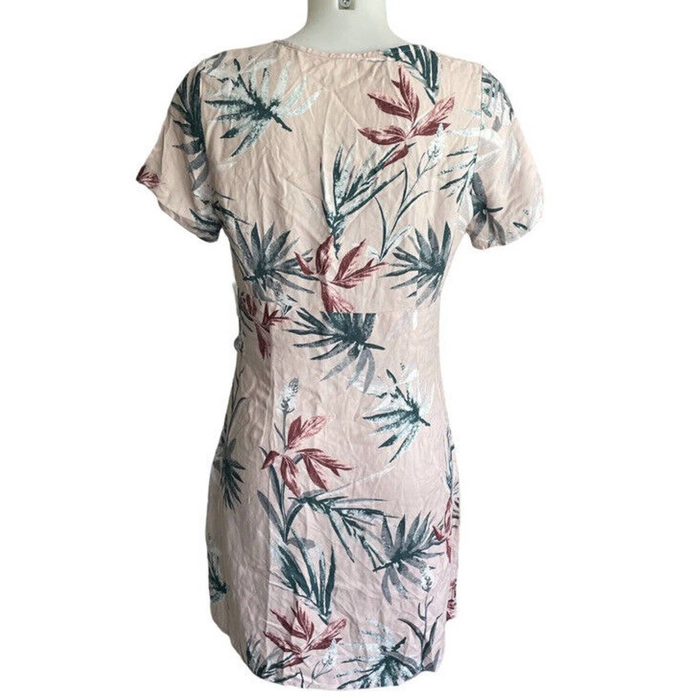 Sadie & Sage Palms Button Front Mini Dress Pink S… - image 2